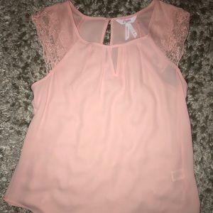 PINK LACE SLEEVE BLOUSE